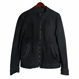 Thursday Black Matte Full Zip Roadster Cow Leather Jacket Slim Fit Men's Large